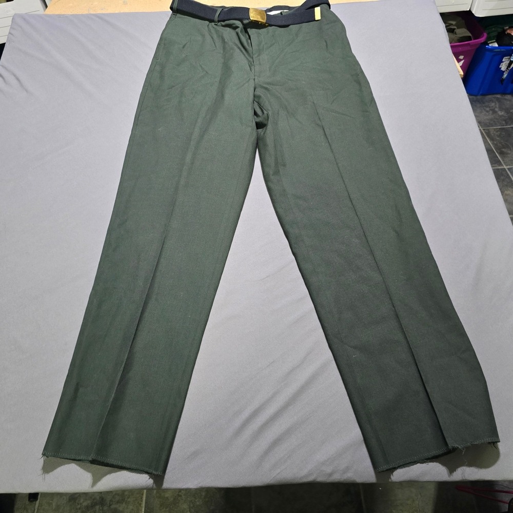 DSCP Tennessee Apparel Military Dress Trousers Mens 37R Green Poly Wool AG-489